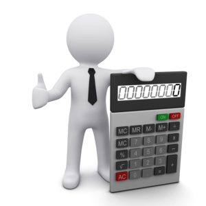 3D man with calculator